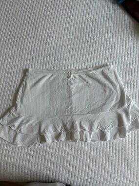 Urban Outfitters Cream Ruffle Mini Skirt